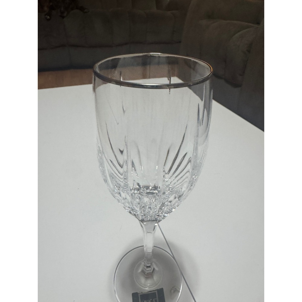 Mikasa Arctic Lights Platinum Crystal Wine Glass 8.75 Inch Slovenia XY 770/003